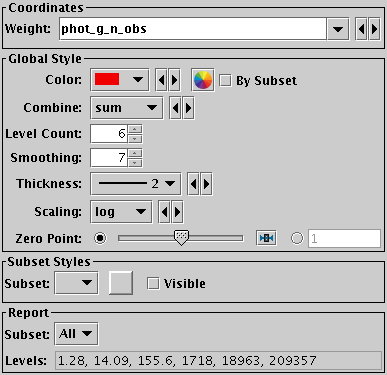 Contour form configuration panel