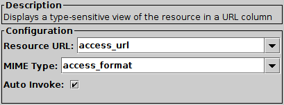 Configuration for View URL action
