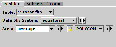 Position tab of Area layer control, for Sky Plot