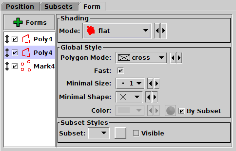 Form tab of Quad Position layer control