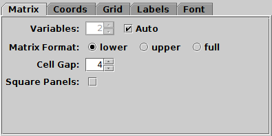 Matrix tab of corner Axes control