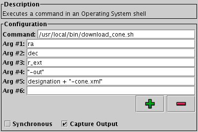 Configuration for Run System Command action