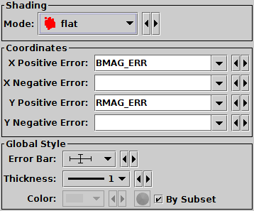 Error Bars form configuration panel